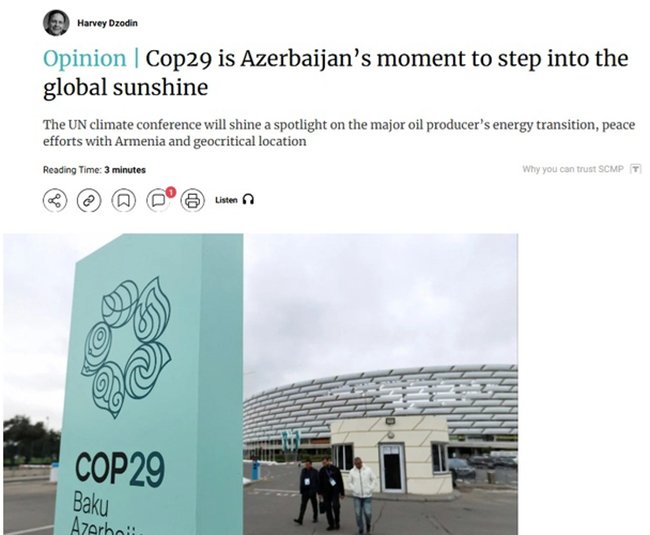 Azərbaycan COP29 ərəfəsində çoxqütblü dünyada orta gücə çevrilməyə hazırdır – ŞƏRH