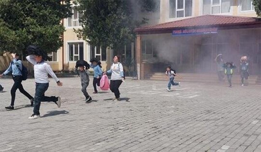 Azərbaycanda məktəbdə YANĞIN: şagird və müəllimlər TƏXLİYƏ EDİLDİ