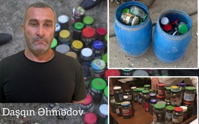 3 kiloqram marixuananı şüşə qablarda gizlətdi - VİDEO