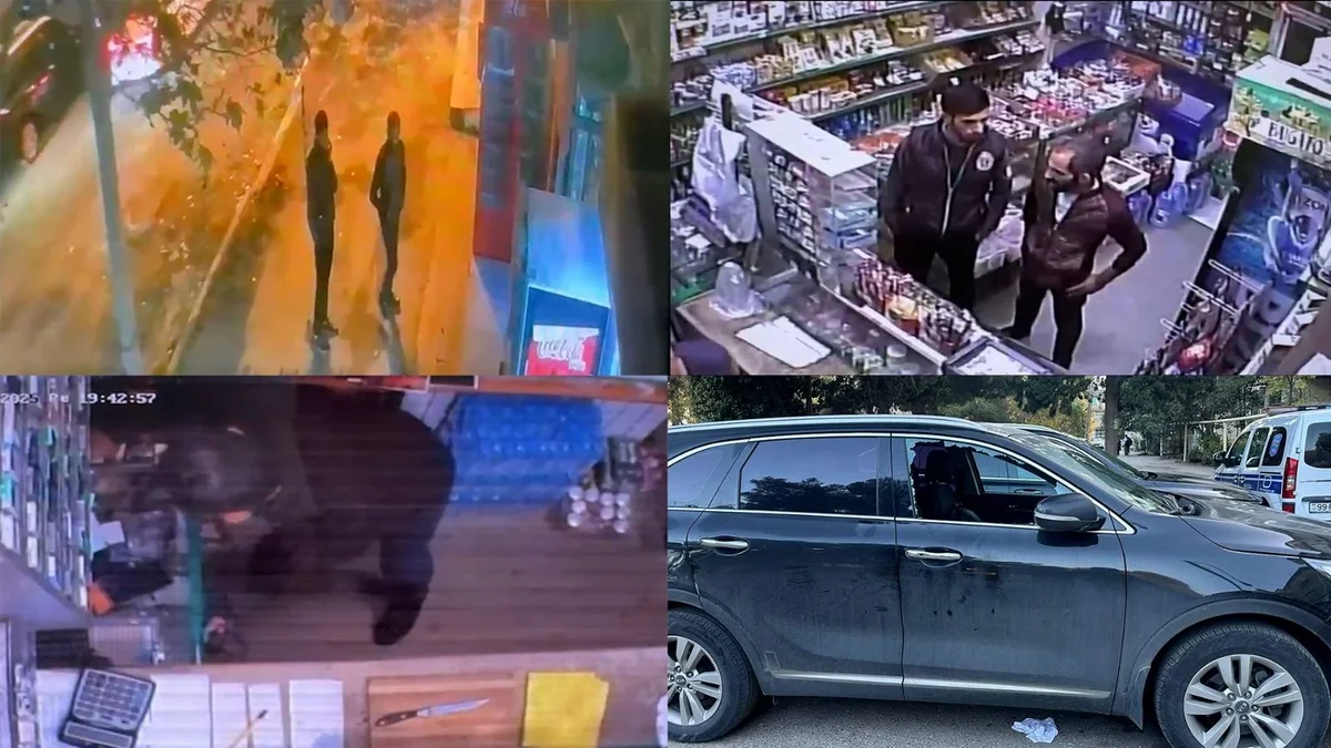 Polis marketdə satıcıya qarşı soyğunçuluq edənləri saxladı - VİDEO