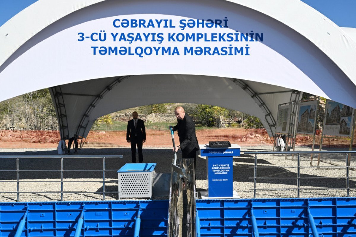 Cəbrayıl şəhərində ikinci və üçüncü yaşayış komplekslərinin təməli qoyulub