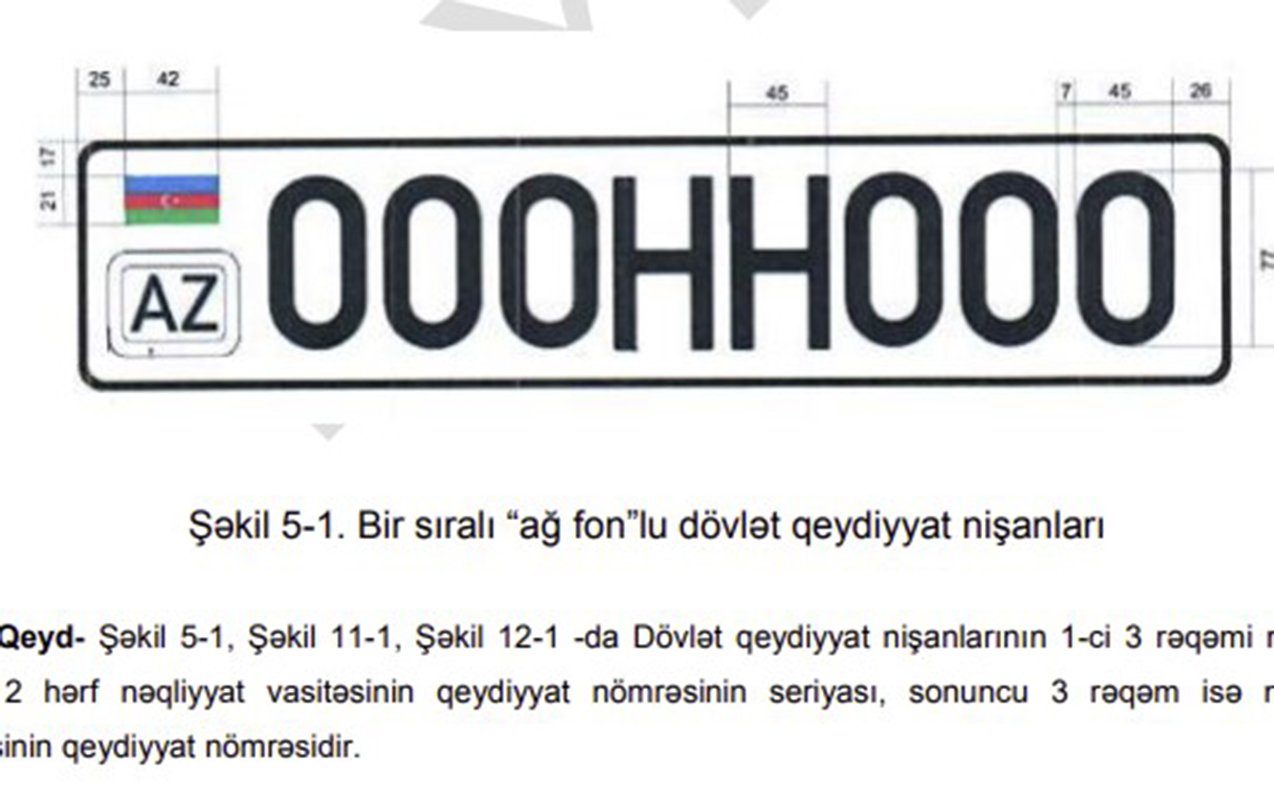 Azərbaycanda avtomobillərə 6 rəqəmli nömrələr də veriləcək