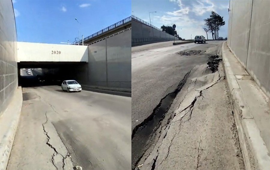 Sabunçu tunelində YOL ÇÖKDÜ - Tunel də təhlükədə - VİDEO