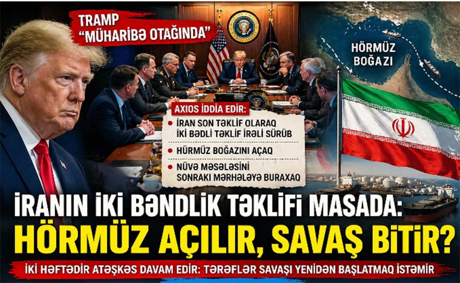 Tramp “müharibə otağında”: İranın iki bəndlik yeni təklifi MÜZAKİRƏ OLUNUR – Hörmüz açılır, SAVAŞ BİTİR?
