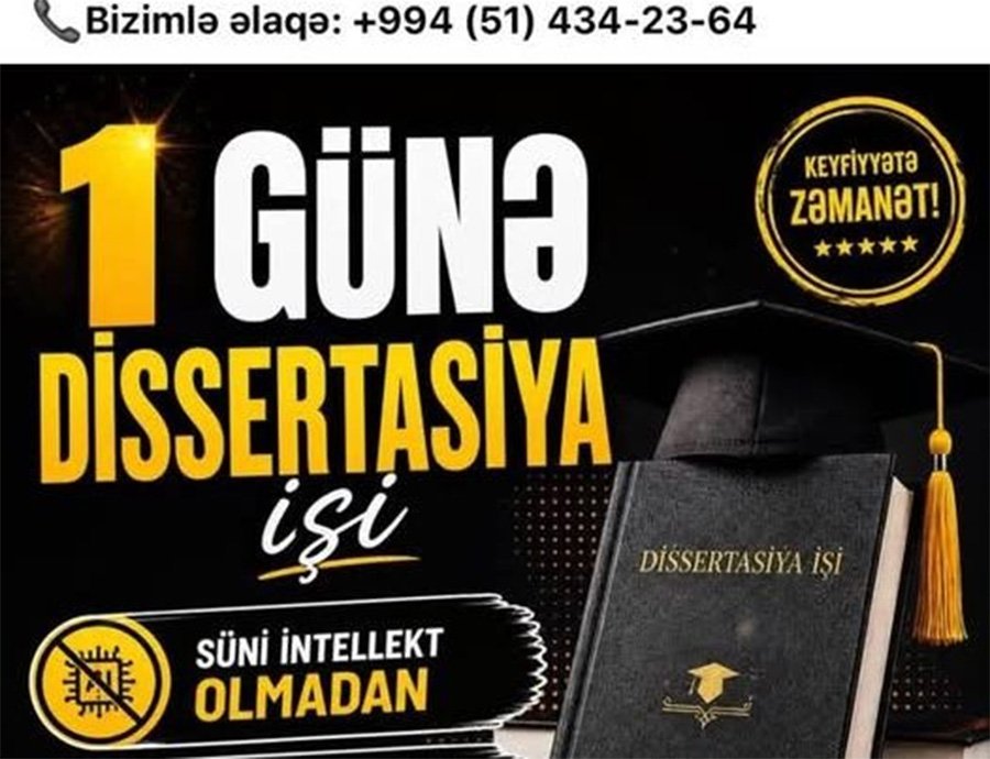 Hazır DİSSERTASİYA satılır -Sosial şəbəkələrdə ŞOK elan - FOTO