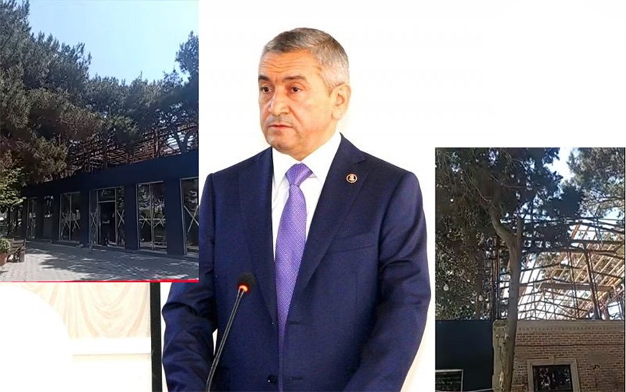 Adil Vəliyev Sabunçuda ağacları, parkları restoranlara qurban verir - VİDEO