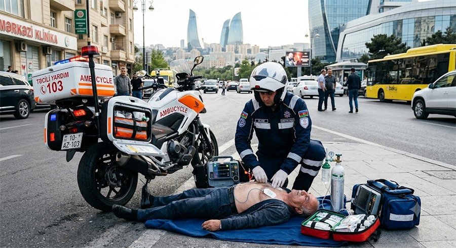 Təcili yardıma həkim yox, "MOTOSİKLETÇİ" gəlir: Bakı bu sistemə HAZIRDIR?